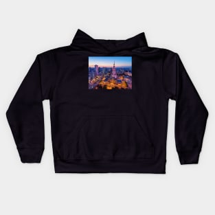 Warsaw. City center at dusk Kids Hoodie